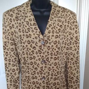 Dana Buchman 2-piece animal-print skirt suit